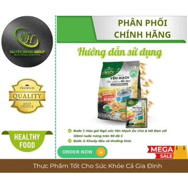 XUÂN AN Ngũ Cốc Yến Mạch Óc Chó Mè Đen 400g - 90k, Tặng YM 150g