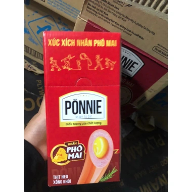 Xúc Xích Ponnie 12 cây 45gr - Thịt Heo Xông Khói Nhân Phô Mai, Giá Giảm 134.500₫