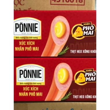 Xúc Xích Ponnie 12 cây 45gr - Thịt Heo Xông Khói Nhân Phô Mai, Giá Giảm 134.500₫