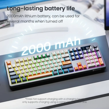 XUNFOX Bàn Phím Không Dây TK100 2.4G và Bluetooth 5.0, Phím PBT Chống Mờ, Pin 2.000mAh, Giá Ưu Đãi 499.000₫