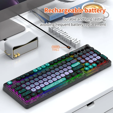 XUNFOX Bàn Phím và Chuột Không Dây Gaming Bluetooth 2.4G LED RGB - Giá 169.000₫