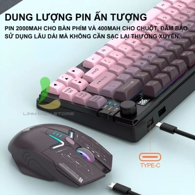 XUNFOX K920 Bàn Phím Không Dây, Chuột DPI 1.600 Nút Vặn Điều Chỉnh - 699.000 VND 5