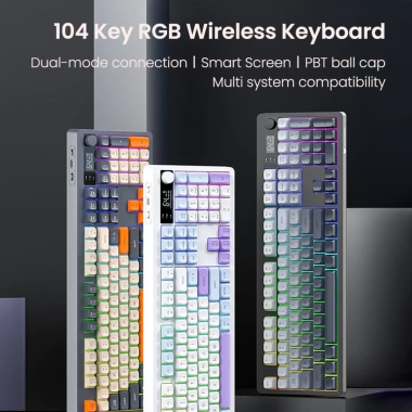 XUNFOX TK100 Bàn Phím Không Dây Bluetooth 2.4GHz Dual Mode - Hỗ Trợ Win & Mac, Đèn RGB, 498.000₫