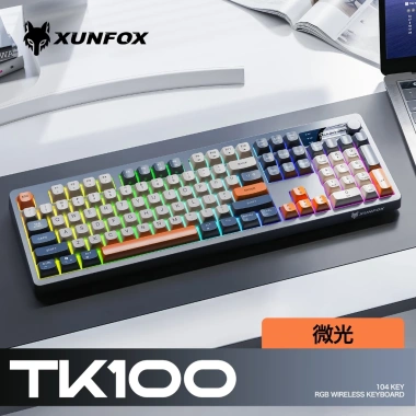 XUNFOX TK100 Bàn Phím Không Dây Bluetooth 2.4GHz Dual Mode - Hỗ Trợ Win & Mac, Đèn RGB, 498.000₫