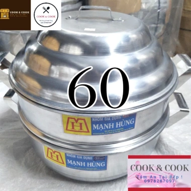 Xửng Hấp Nhôm Mạnh Hùng 60cm Chính Hãng - Giá ưu đãi 900k, phù hợp hấp bánh bao, hải sản, rau củ