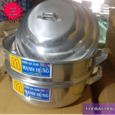 Xửng Hấp Nhôm Mạnh Hùng 60cm Chính Hãng - Giá ưu đãi 900k, phù hợp hấp bánh bao, hải sản, rau củ