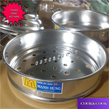 Xửng Hấp Nhôm Mạnh Hùng 60cm Chính Hãng - Giá ưu đãi 900k, phù hợp hấp bánh bao, hải sản, rau củ