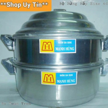 Xửng Hấp Nhôm Mạnh Hùng 60cm Chính Hãng - Giá ưu đãi 900k, phù hợp hấp bánh bao, hải sản, rau củ