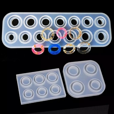 XUT 14 Lỗ Nhẫn Khuôn Silicon Nhựa Dễ Dính - Làm Mặt Dây Chuyền và Trang Sức DIY Giá 44.660 VND 3