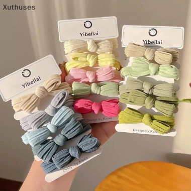 Xut 5/10 Chiếc Nơ Tóc Dây Co Giãn Nhiều Màu Traceless Đuôi Ngựa Cao Su Dành cho Bé Gái Dễ Thương Ưu đãi Giá chỉ 42.552đ