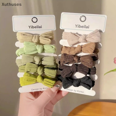 Xut 5/10 Chiếc Nơ Tóc Dây Co Giãn Nhiều Màu Traceless Đuôi Ngựa Cao Su Dành cho Bé Gái Dễ Thương Ưu đãi Giá chỉ 42.552đ