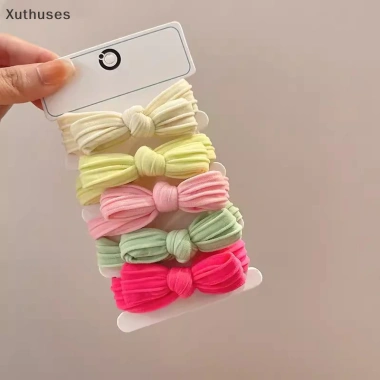 Xut 5/10 Chiếc Nơ Tóc Dây Co Giãn Nhiều Màu Traceless Đuôi Ngựa Cao Su Dành cho Bé Gái Dễ Thương Ưu đãi Giá chỉ 42.552đ