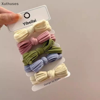 Xut 5/10 Chiếc Nơ Tóc Dây Co Giãn Nhiều Màu Traceless Đuôi Ngựa Cao Su Dành cho Bé Gái Dễ Thương Ưu đãi Giá chỉ 42.552đ