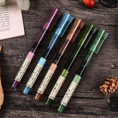 Xz 5 chiếc bút gel lỏng thẳng 17 màu retro, khô nhanh, bút kim màu - Giá chỉ 94.160 VND