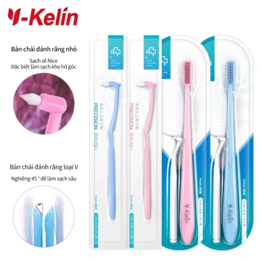 Y-kelin Bàn chải đánh răng chỉnh nha chùm đơn V - Lông mềm, 1 chải liên ngành, giá ưu đãi 20.248₫