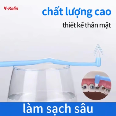 Y-kelin Bàn chải đánh răng chỉnh nha chùm đơn V - Lông mềm, 1 chải liên ngành, giá ưu đãi 20.248₫