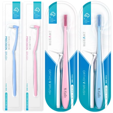 Y-kelin Bàn chải đánh răng chỉnh nha chùm đơn V - Lông mềm, 1 chải liên ngành, giá ưu đãi 20.248₫