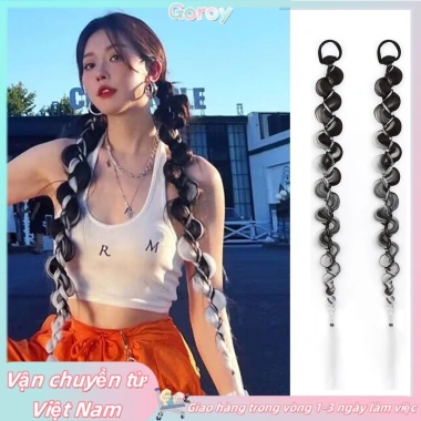 Y2K Hotties tóc giả đuôi ngựa 2PC 70cm punk bong bóng xoắn bím - chỉ 99.000đ