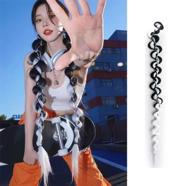 Y2K Hotties tóc giả đuôi ngựa 2PC 70cm punk bong bóng xoắn bím - chỉ 99.000đ