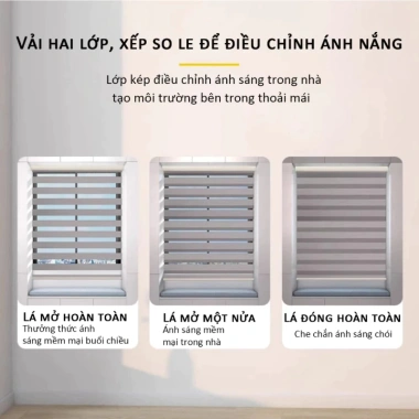 YAKO Rèm cửa sổ xếp ly vải dệt chống nắng, dán tường - Giá ưu đãi 128.697₫, giảm mạnh 2