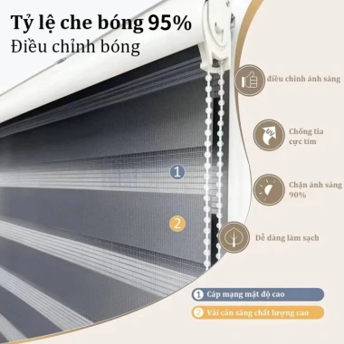 YAKO Rèm cửa sổ xếp ly vải dệt chống nắng, dán tường - Giá ưu đãi 128.697₫, giảm mạnh 7