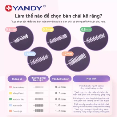 YANDY Bàn Chải Kẽ Răng Hình L - Làm Sạch Sâu Giữa Răng, Chỉnh Nha, Chính Hãng, 60.000₫ 3 YANDY Bàn Chải Kẽ Răng Hình L - Làm Sạch Sâu Giữa Răng, Chỉnh Nha, Chính Hãng, 60.000₫ 3
