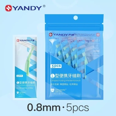 YANDY Bàn Chải Kẽ Răng Hình L - Làm Sạch Sâu Giữa Răng, Chỉnh Nha, Chính Hãng, 60.000₫