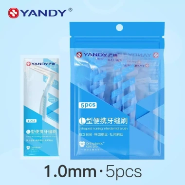 YANDY Bàn Chải Kẽ Răng Hình L - Làm Sạch Sâu Giữa Răng, Chỉnh Nha, Chính Hãng, 60.000₫
