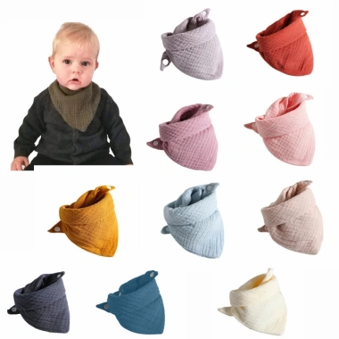 Yếm ăn bé Dasbsug 3 chiếc - Cotton mềm, điều chỉnh nút, kháng drool, bandana 5