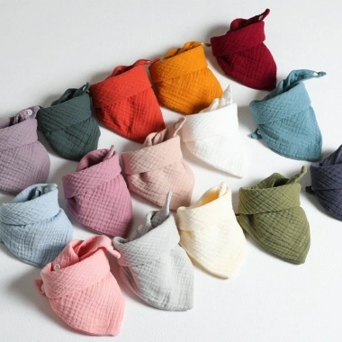 Yếm ăn bé Dasbsug 3 chiếc - Cotton mềm, điều chỉnh nút, kháng drool, bandana 6
