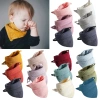 Yếm ăn bé Dasbsug 3 chiếc - Cotton mềm, điều chỉnh nút, kháng drool, bandana 7