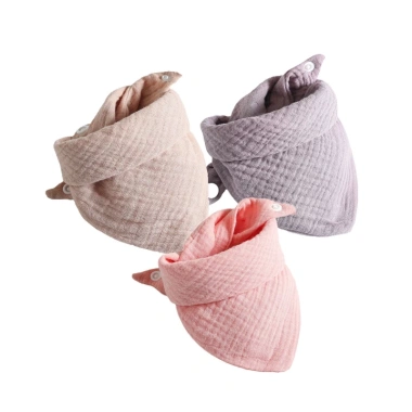 Yếm ăn bé Dasbsug 3 chiếc - Cotton mềm, điều chỉnh nút, kháng drool, bandana 8