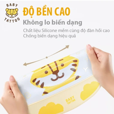 Yếm Ăn Dặm Baby Tattoo Silicone Cao Cấp - Mềm Mại, Máng Hứng Lớn, Giá 190.000đ 4