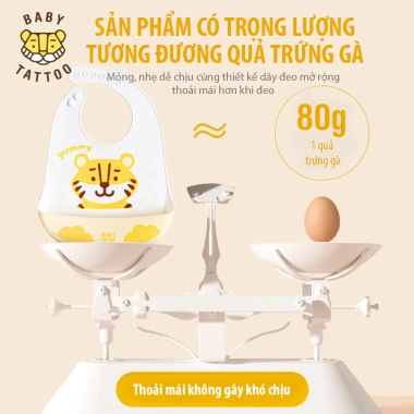 Yếm Ăn Dặm Baby Tattoo Silicone Cao Cấp - Mềm Mại, Máng Hứng Lớn, Giá 190.000đ 5