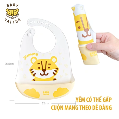Yếm Ăn Dặm Baby Tattoo Silicone Cao Cấp - Mềm Mại, Máng Hứng Lớn, Giá 190.000đ 8