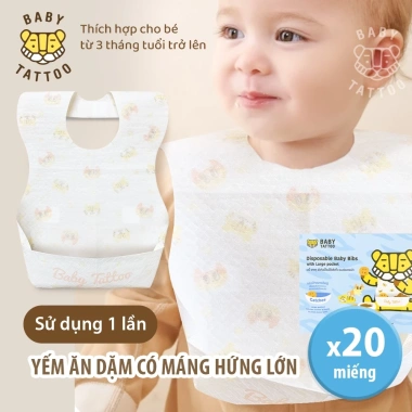 Yêm ăn dặm bé mang hứng Baby Tattoo - Vải dùng 1 lần, hộp 20 cái, giá 160.000 VND 2