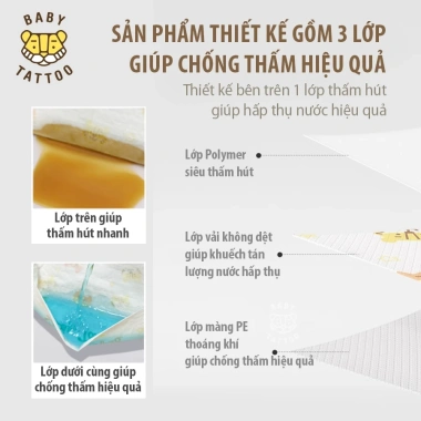 Yêm ăn dặm bé mang hứng Baby Tattoo - Vải dùng 1 lần, hộp 20 cái, giá 160.000 VND 4