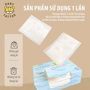 Yêm ăn dặm bé mang hứng Baby Tattoo - Vải dùng 1 lần, hộp 20 cái, giá 160.000 VND 7