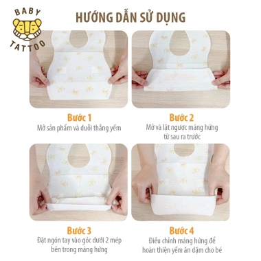 Yêm ăn dặm bé mang hứng Baby Tattoo - Vải dùng 1 lần, hộp 20 cái, giá 160.000 VND 8