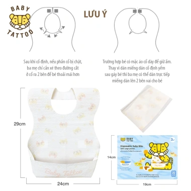 Yêm ăn dặm bé mang hứng Baby Tattoo - Vải dùng 1 lần, hộp 20 cái, giá 160.000 VND 9