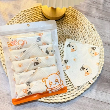 Yếm ăn dặm BeeOn muslin tam giác mềm mại, cúc bấm cho bé trai & bé gái - 22.154₫ 4