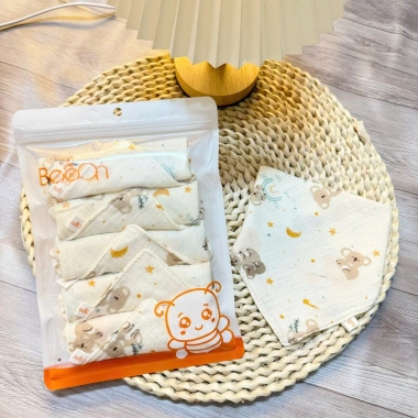 Yếm ăn dặm BeeOn muslin tam giác mềm mại, cúc bấm cho bé trai & bé gái - 22.154₫ 9