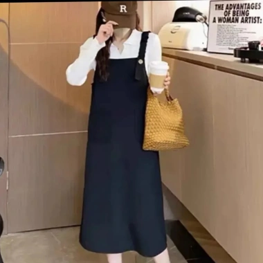Yếm bầu công sở dáng dài bauxinh đầm bầu thời trang không kèm áo giảm giá 190k 6