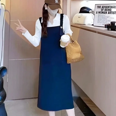 Yếm bầu công sở dáng dài bauxinh đầm bầu thời trang không kèm áo giảm giá 190k 8