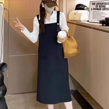 Yếm bầu công sở dáng dài bauxinh đầm bầu thời trang không kèm áo giảm giá 190k 9
