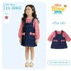 Yếm bò bé gái + Váy jean nơ hồng - Dễ mặc, dễ phối, Giá ưu đãi 195k