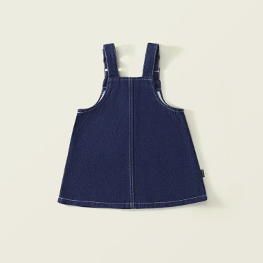 Yếm bò bé gái + Váy jean nơ hồng - Dễ mặc, dễ phối, Giá ưu đãi 195k