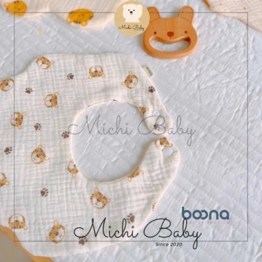 Yếm Cổ Xô Muslin 8 Lớp Boona Cao Cấp Cho Bé Hình Tròn Hoa Đáng Yêu Chống Lật Giá 35.000 VND 4