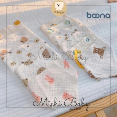 Yếm Cổ Xô Muslin 8 Lớp Boona Cao Cấp Cho Bé Hình Tròn Hoa Đáng Yêu Chống Lật Giá 35.000 VND 5