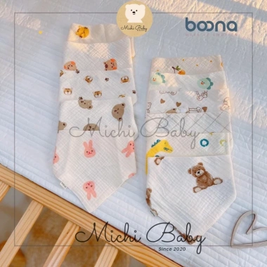 Yếm Cổ Xô Muslin 8 Lớp Boona Cao Cấp Cho Bé Hình Tròn Hoa Đáng Yêu Chống Lật Giá 35.000 VND 6